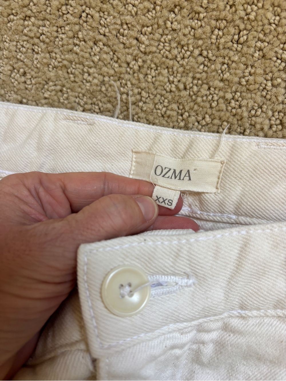 MOVING SALE!! OZMA Field Pant Tencel Bull Denim Putty XXS - Picture 2 of 5